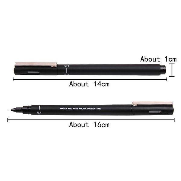 

6pcs/lot pin drawing pen fineliner ultra fine line art marker black ink 005 01 02 03 05 08 micron drawing pe qylppq