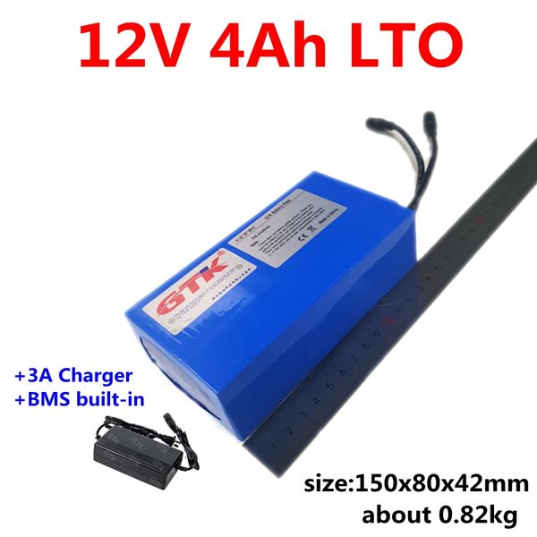 20000 cicli LTO 12v 4ah Batteria al litio titanato BMS 5S per giocattoli elettrici per bambini Apparecchiature audio + caricabatterie 3A