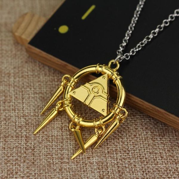 

pendant necklaces yu-gi-oh duel monsters ryo millennium puzzle gold wheel wisdom cosplay jewelry for men women gifts yt42, Silver