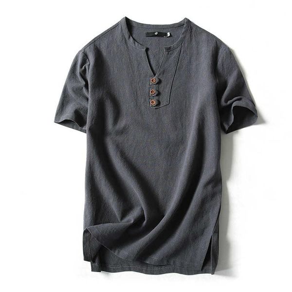 

men's t-shirts men t shirt summer cotton tshirts casual short sleeve chinese style vintage v neck tees plus size oversize black white, White;black