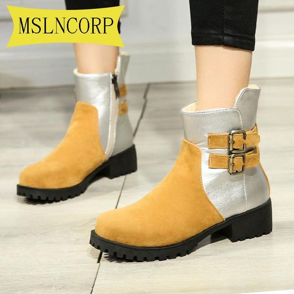 

boots plus size 34-43 winter warm fashion leather snow classic cingulate women shoes for, Black