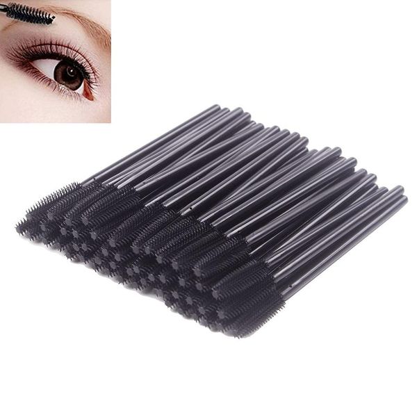 

makeup brushes 1000pc silicone disposable eyelash brush mascara wands applicator comb lash removing black