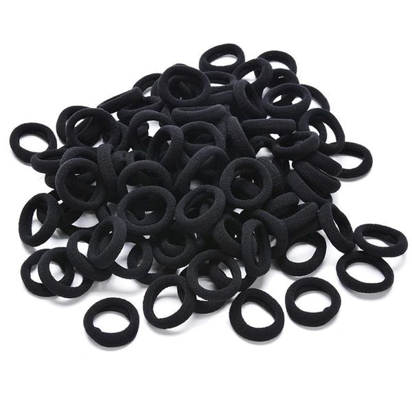 

2021 women girls black nylon elastic hair bands ponytail holder rubber bands scrunchie headbands hair accessories, Slivery;white