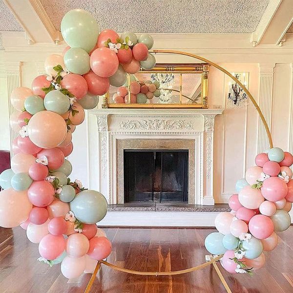 

party decoration wedding arch background decorative artificial flower props wrought iron shelf circle diy round frame
