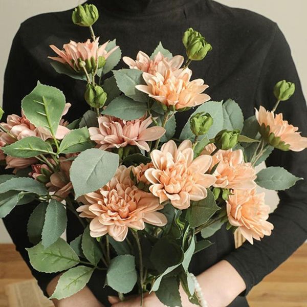 

dahlia hybrida flower simulation green plant wedding indoor home decoration
