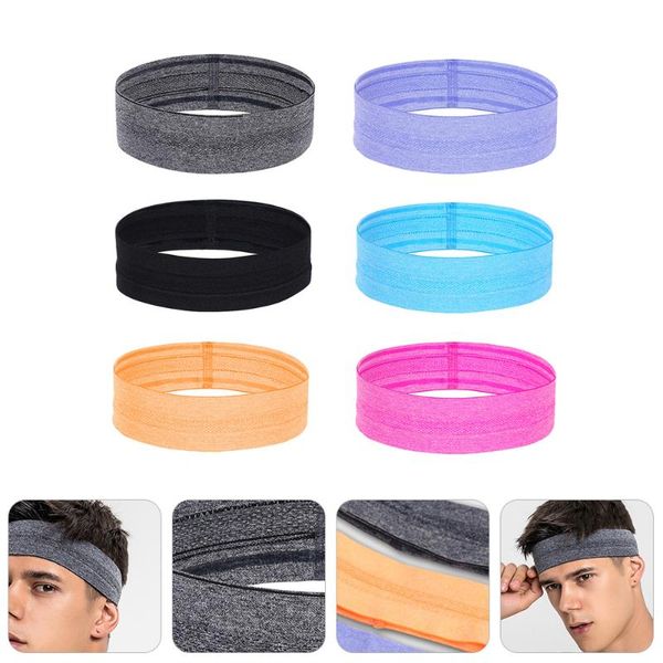 

yoga outfit 6pcs fitness head bands sports headbands elastic hair band (as shown)