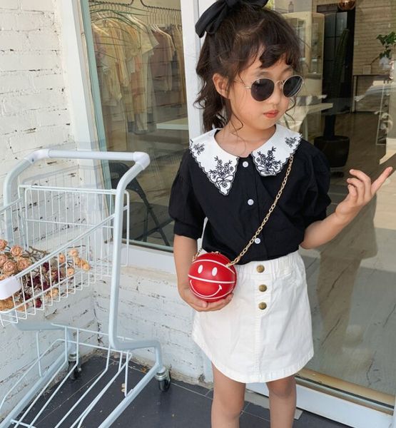 

children shoulder handbag boys and girls trendy cool basketball bag baby cute all-around travel slanted span small bags, Black