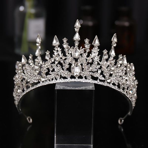 

hair clips & barrettes trendy women bridal crown headpiece shiny rhinestones headband bangs fixed loop for wedding party pography ml, Golden;silver