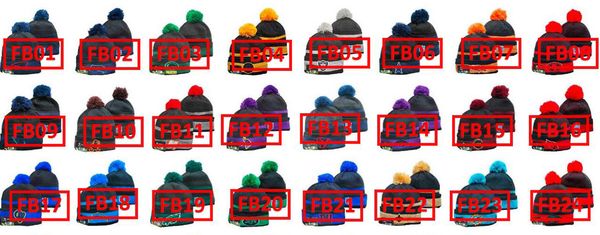 

moq 5pcs 2021 pom womens football beanies american team winter wool knit hat