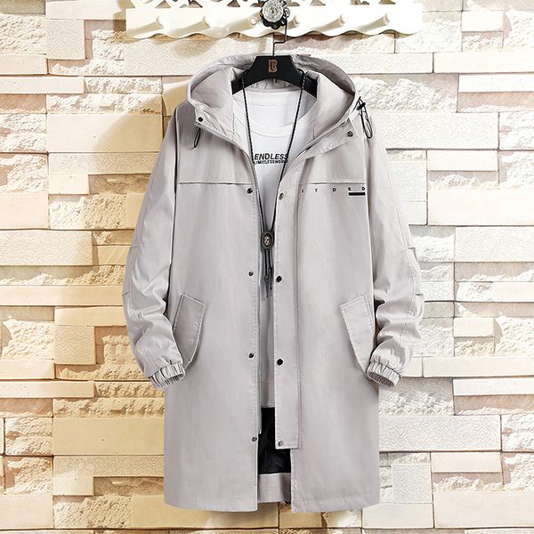 

2021 new casual mens windbreaker jackets long trench coat for men spring autumn winter clothes ysbo, Tan;black