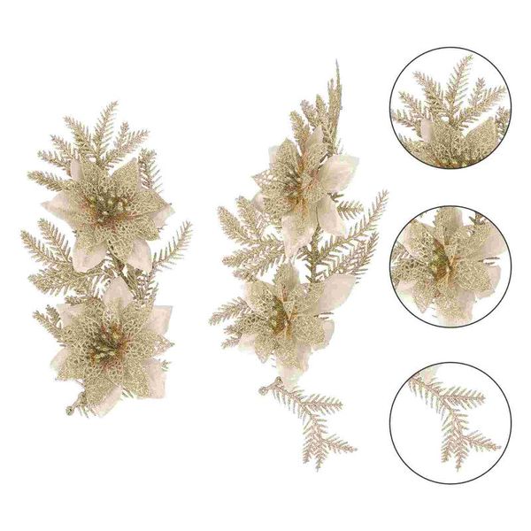 

decorative flowers & wreaths 2pcs christmas simulated flower decor hanging adornment xmas tree