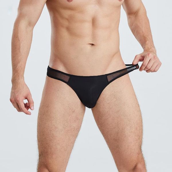 

underpants aiiou mens underwear briefs see through thin personality gay low waist sissy panties bikini men, Black;white