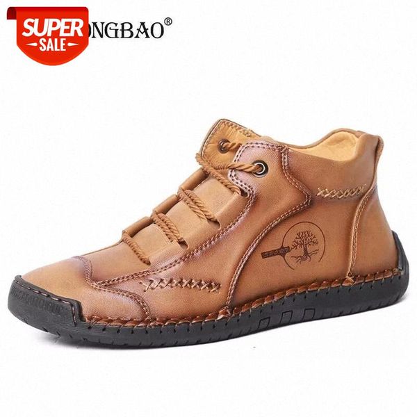 

leather casual shoes handmade platform men boots outdoor autumn winter ankle boots comfortable men's shoes size 48 #wx9b