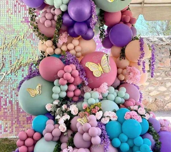

party decoration 210pcs metallic purple balloon garland arch confetti latex baloons graduation happy 30th birthday decor adults baby shower