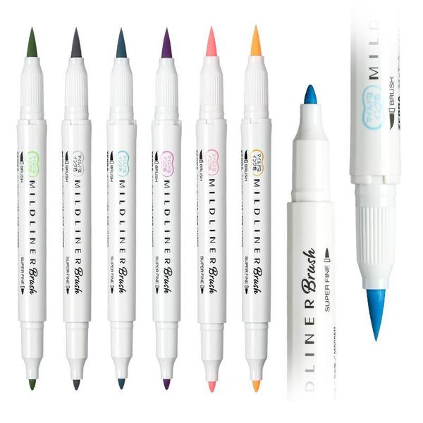 

15colors zebra mildliner highlighter set japanese stationery original wft8 double headed soft brush markers for painting qylwqb