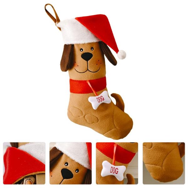 

1pc lovely gift stockings hanging bag xmas theme socks shape gift bag pendants