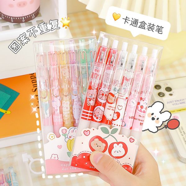 

cartoon cute vitality girl heart prs pen student high-capacity homework neutral office signature box
