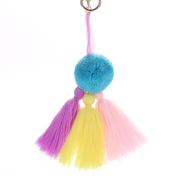

10pieces/lot handmade bohemian tassel bag pendant handmade hair ball tassel keychain accessory pendant, Silver
