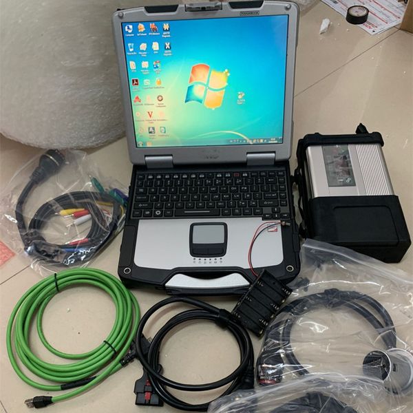 

mb star sd connect c5 diagnosis tool for cars trucks software 2022 with lapcf30 touch screen computer