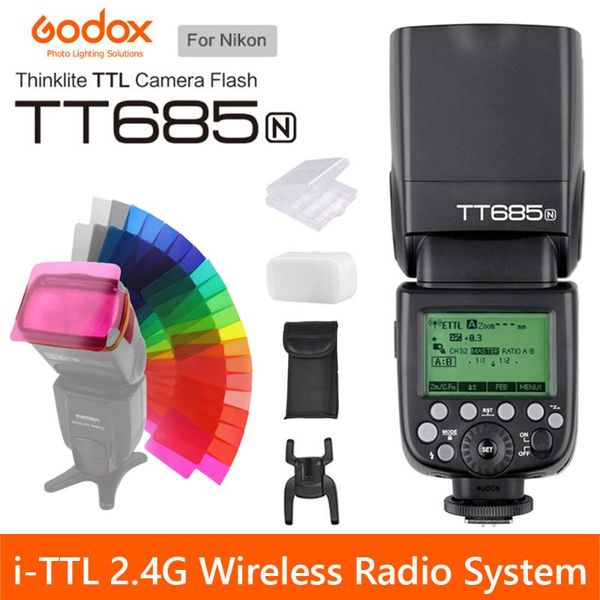 

godox685n i-ttl 2.4g wireless radio system master slave flash light speedlite for d7100 d7000 d5200 d5100 d5000 d3200