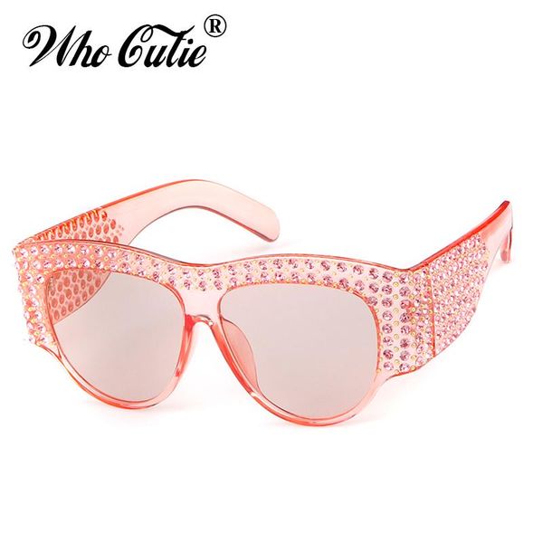 

sunglasses who cutie 2021 oversized half frame pink women diamond luxury vintage retro female embellished sun glasses shades 532, White;black