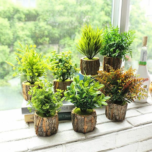 

decorative flowers & wreaths fake pot home garden office decoration simulation green plants plastic bark creative artificial creativity orna