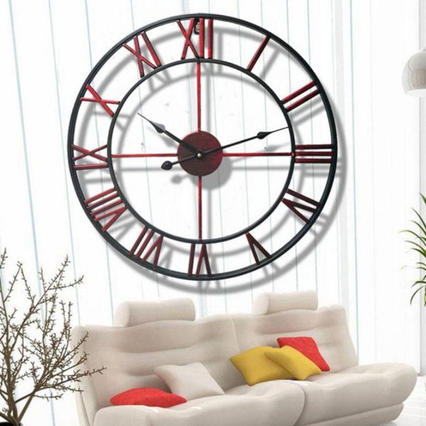 

wall clocks european roman hollow out iron clock large vintage home decorative