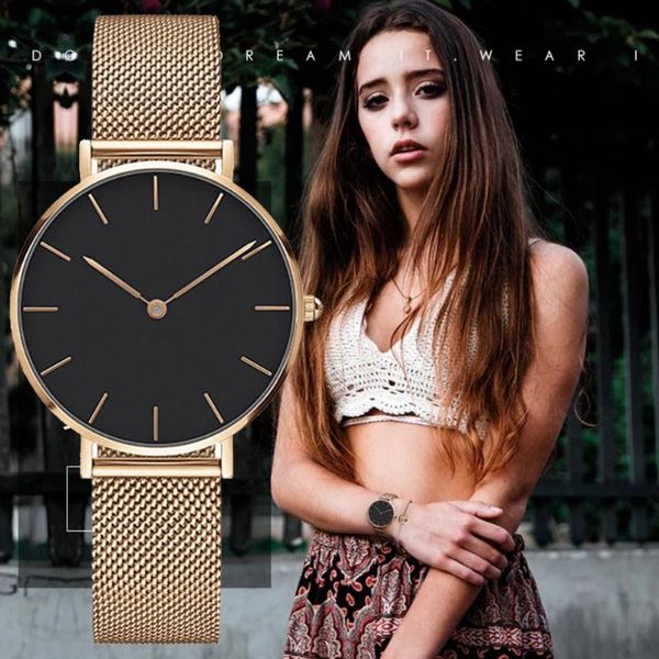 

wristwatches women watch luxury gold watches sport dress quartz ladies business wristwatch nice steel clock relogio dropshiping b50, Slivery;brown