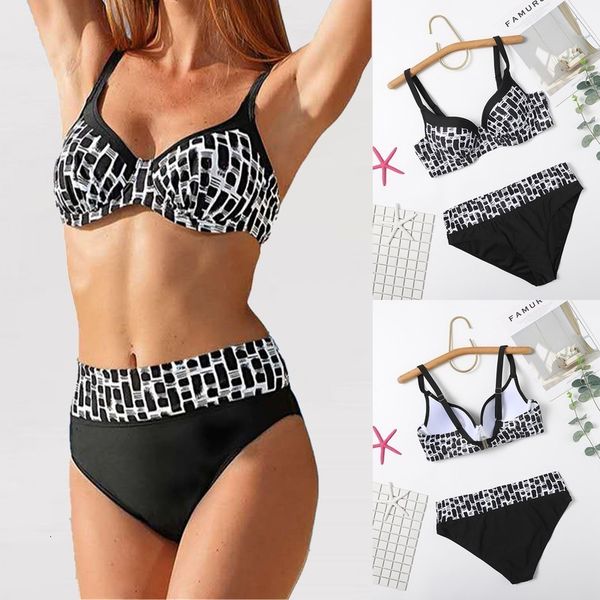 

women mode bloemenprint hoge waisted split badpak bikini brazilian badmode badpack women's smoke, White;black