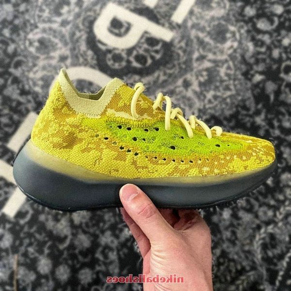 

kanye west 380 hylte glow lmnte onyx pepper blue oat alien mist 3m reflective men women sneakers clay beluga triple running shoe, Black;green