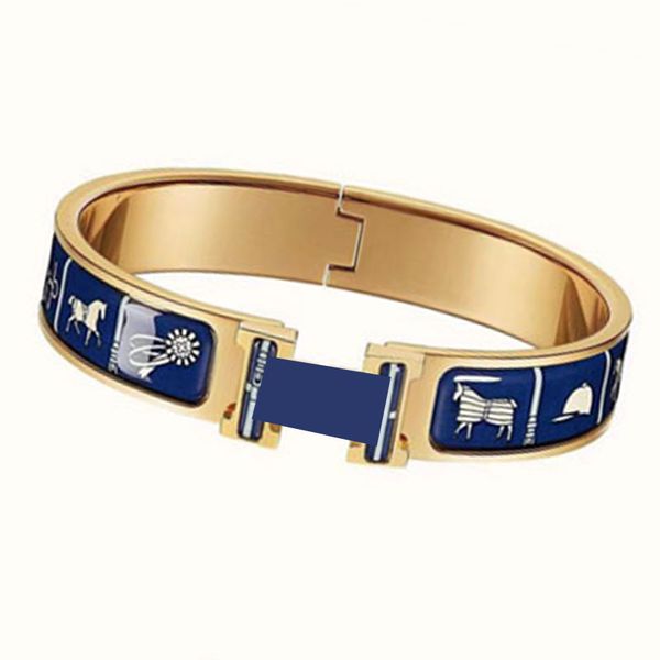 

copper enamel women bangle designer luxury jewelry mens gold chain bracelet fashion ladies silver charm bracelets and original box, Black