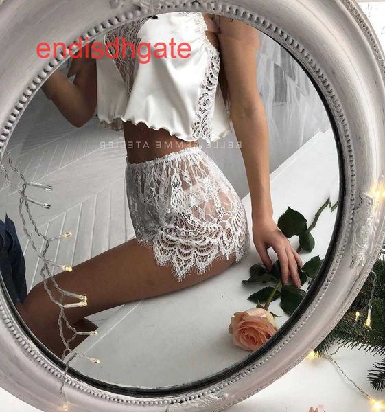 

short casual suspender new lace pajamas women's three piece suit 6369, Black;white