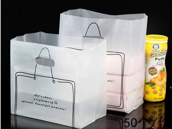 

gift wrap 50pcs/lot small bags large present bag for takeaway white plastic packaging storage party supplies