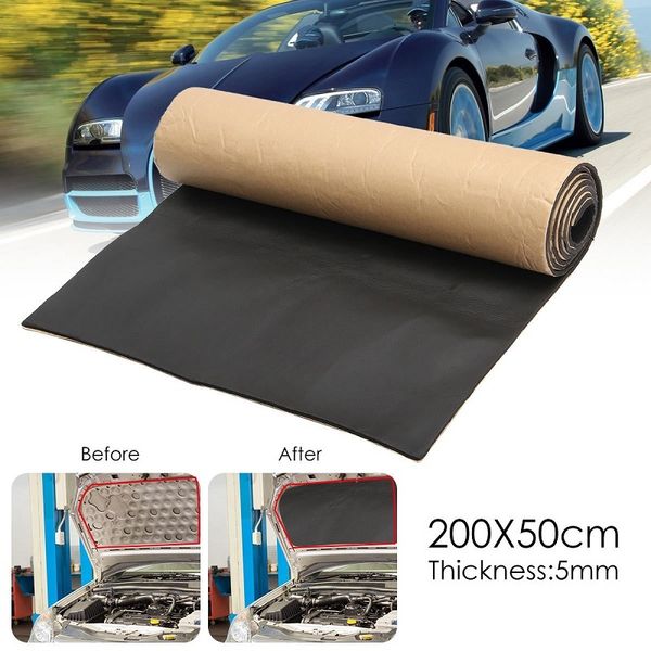 

200cmx50cm car sound heat insulation cotton mats engine bonnet deadening firewall noise proofing deadener anti-noise pads