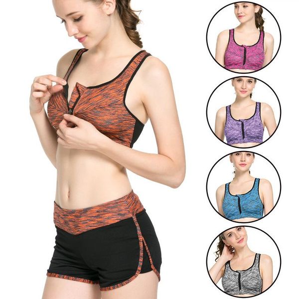 

bras sets pattern front zipper motion underwear suit european style run bodybuilding gather together w6, Red;black