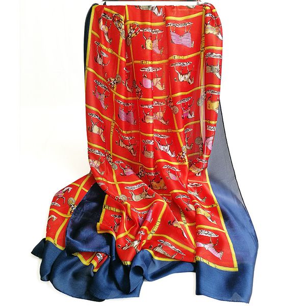 

silky 20 silk satin scarf for women, Blue;gray