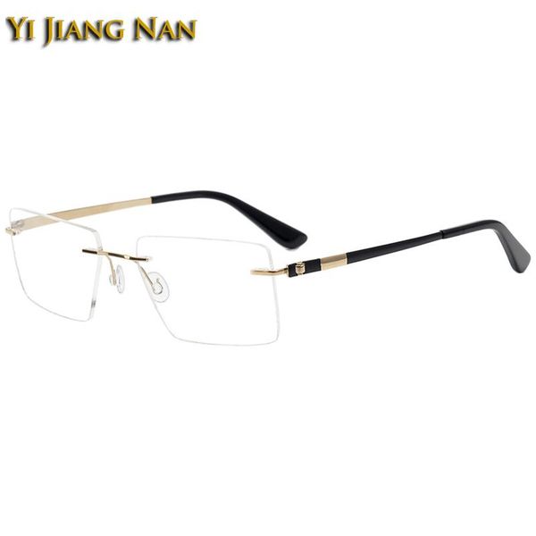 

fashion sunglasses frames men pure titanium optical rimless eyewear lightweight flexible prescription glasses frame women eyegla, Black