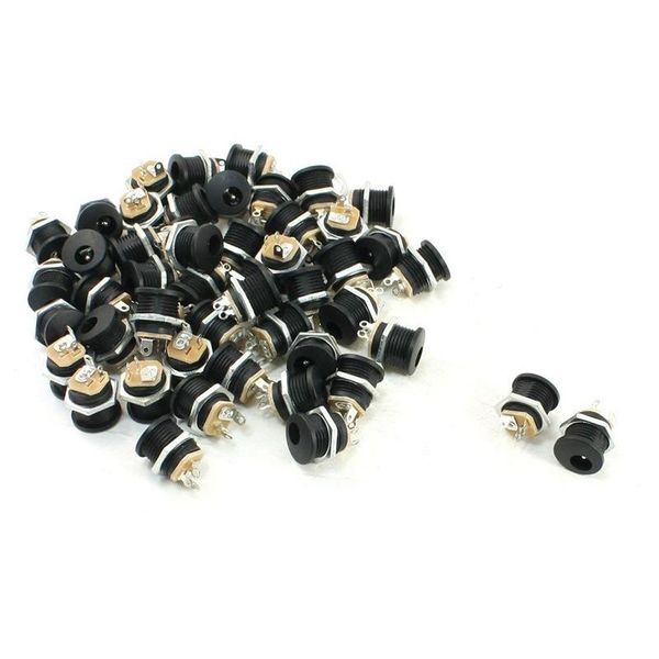 

smart power plugs 50 pcs dc plug dc-022 5.5-2.1mm hole threaded nut panel mounting