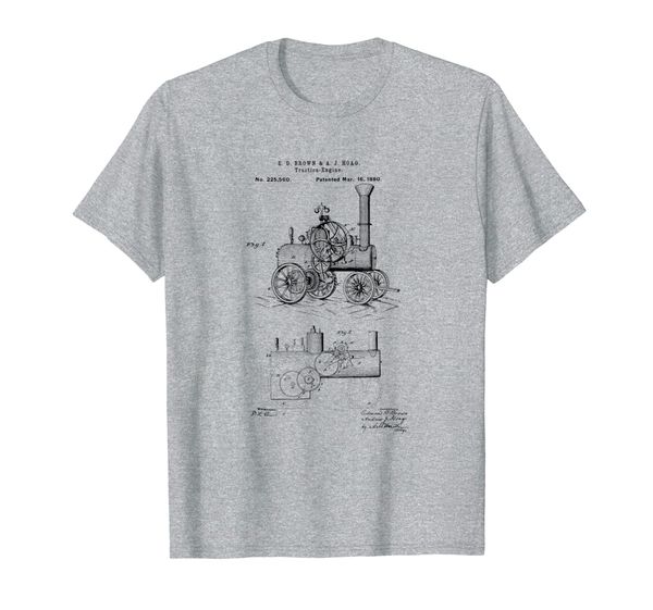 

Classic Vintage Patent Print 1880 Steam Tractor Gift T-Shirt, Mainly pictures