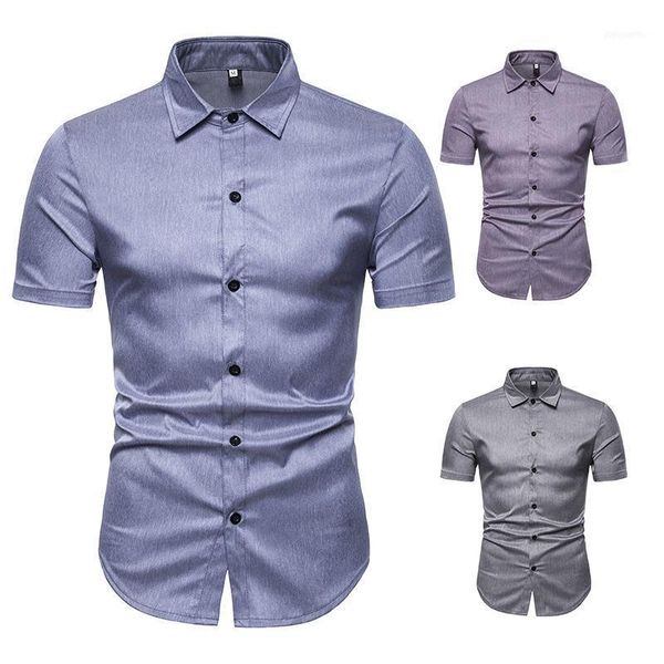 

men's dress shirts casual short sleeves standard-fit formal business button up twill simple basic design work office shirt1, White;black