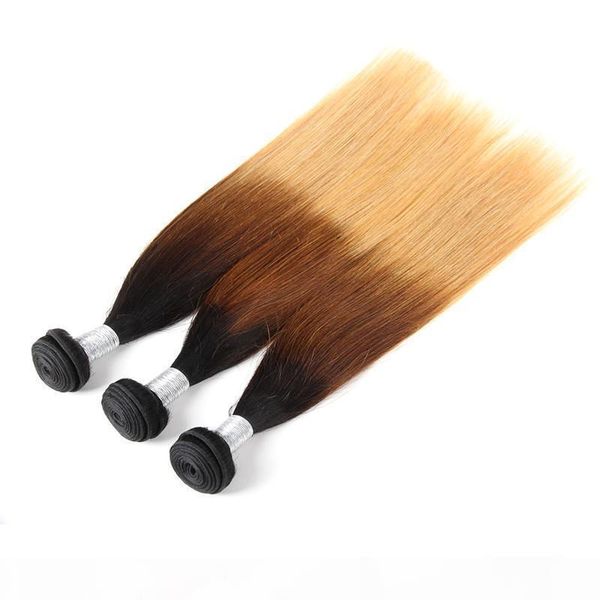 

wholesale 10a grade malaysian ombre human hair bundles straight 4 5 10pcs unprocessed virgin remy hair cut from one donor color#1b 4 27, Black