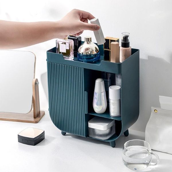 

deskstorage box dustproof household lipstick large-capacity dressing table skin care product rack green boxes & bins
