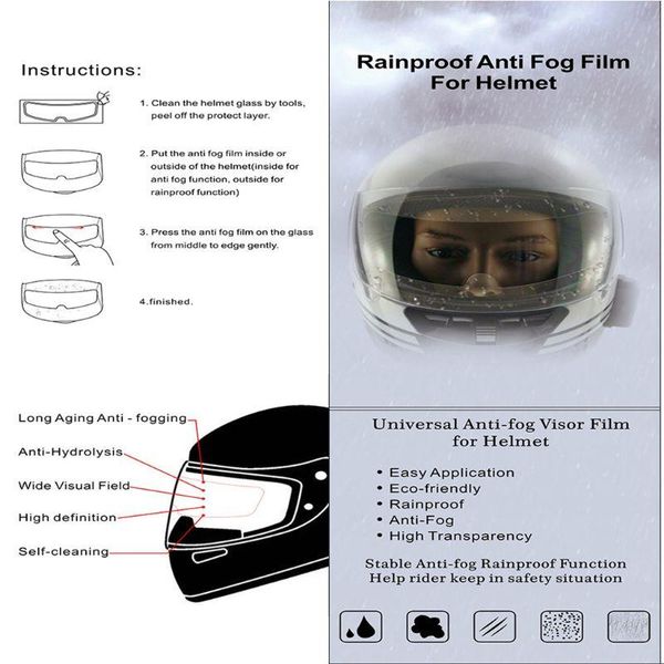 

motorcycle helmets rainproof and fog-proof lens patch helmet anti-fog film d7ya