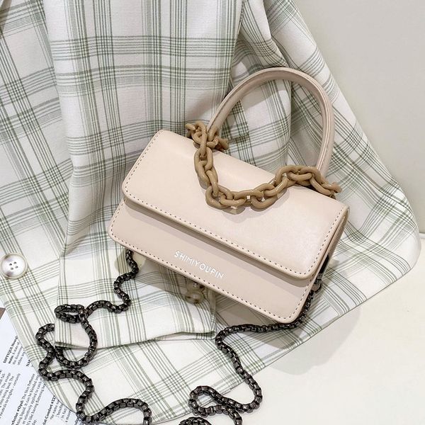 

niche design popular bag female 2021 new fashion messenger bag high-end style handbag square bag shoulder width 18cm