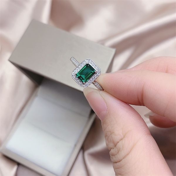 

emerald ring s925 silver columbia emerald naked stone ring face pendant bracelet chain necklace, Black