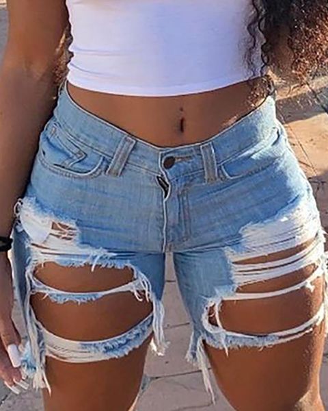 

women fashion casual denim short pants women trousers plus size oversized summer shorts cutout fringe hem casual denim shorts, White;black