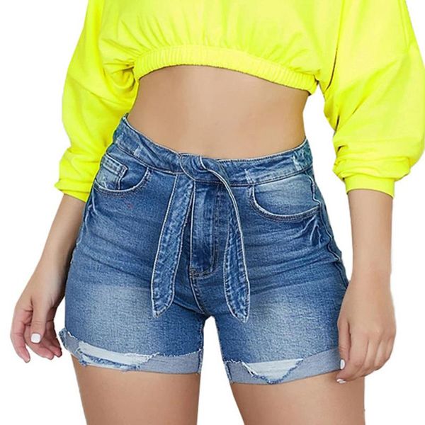 

women's jeans high waist slim fashion 2021 style xl denim shorts, Blue