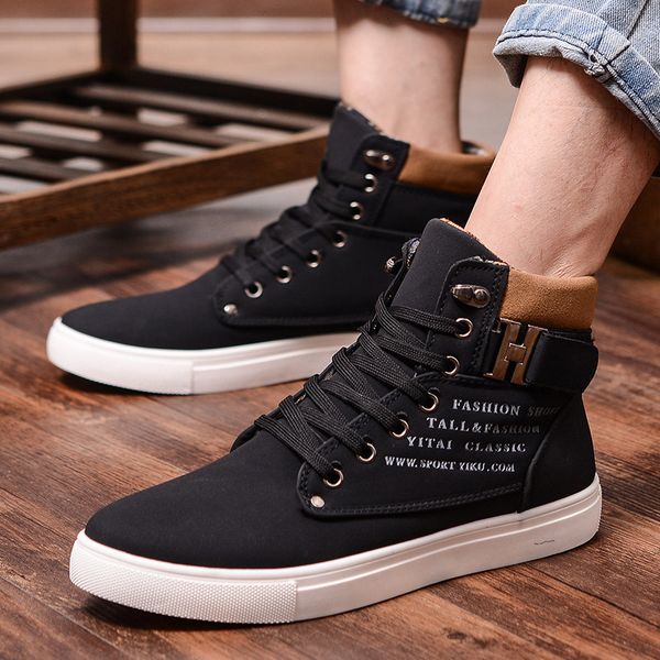 

casual, male of autumn lace manly shoes erf4 ankle boots ko2q, Black