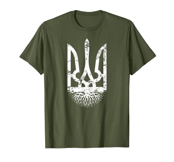 

ukrainian roots ukraine vintage grunge tryzub t-shirt, White;black