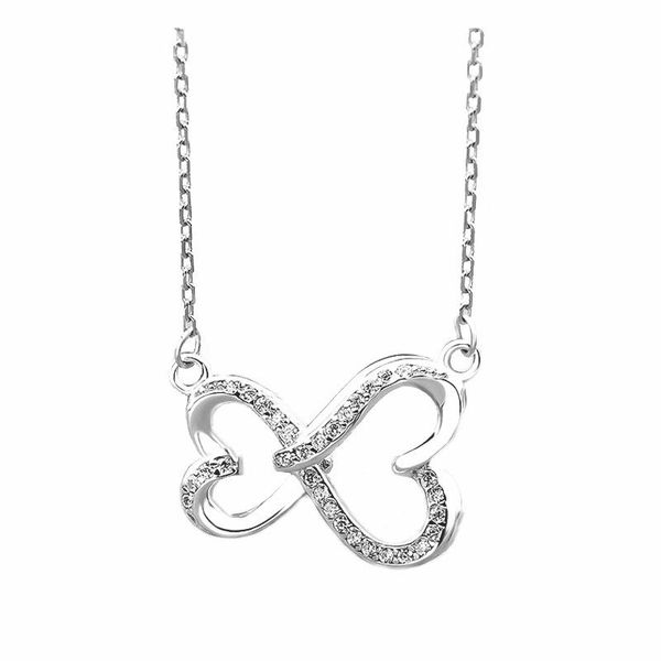 

pendant necklaces ufooro accessories fashion zircon s925 sterling silver ladies necklace heart-shaped extension chain